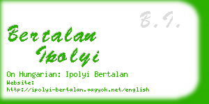 bertalan ipolyi business card